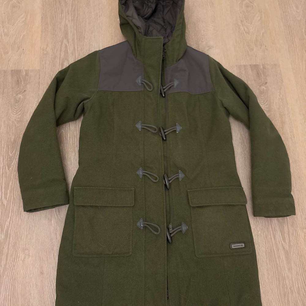 Merrell Select Dry Duffle Coat Parka Women’s Medium Olive Green Hike Mountain